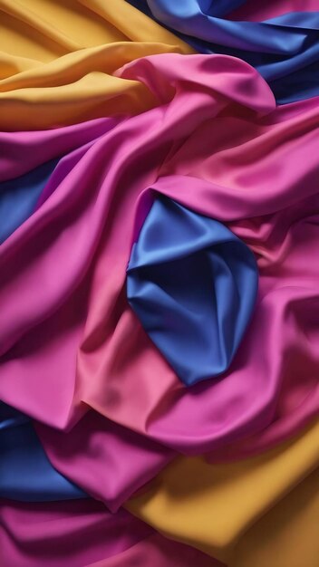 Composition with purple blue pink and yellow sheets