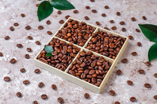 Composition with roasted coffee beans and coffe bean shaped cookies