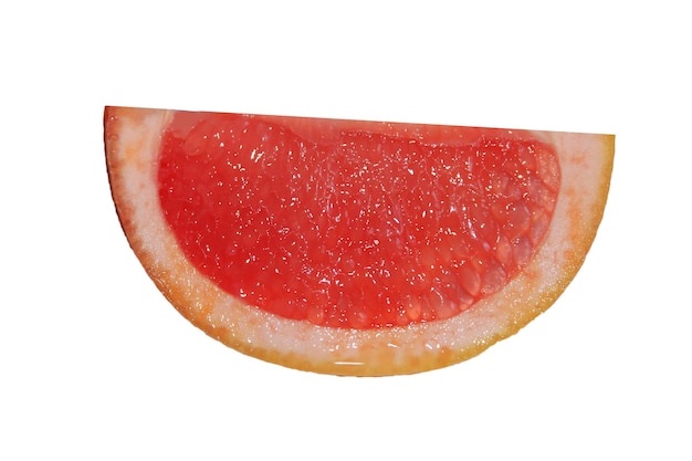 Composition with slice of grapefruit on an isolated white background