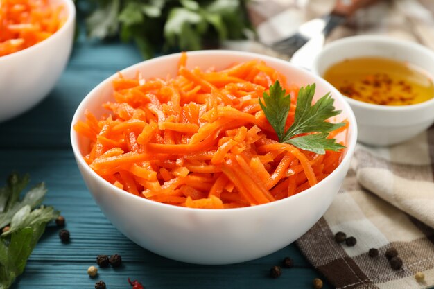 Composition with tasty carrot salad