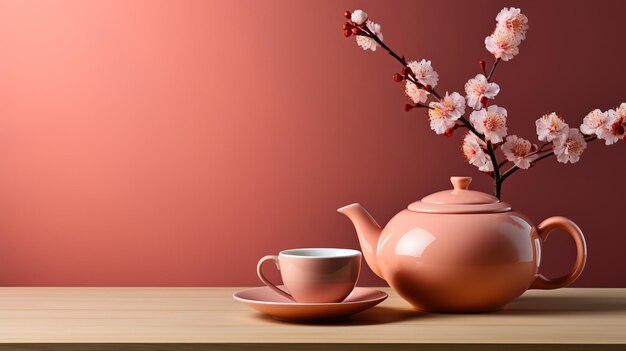 Composition with teapot with tea tea concept