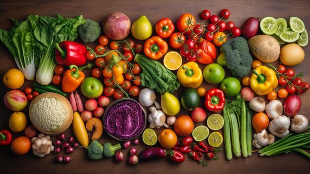 Composition with a variety of organic vegetables