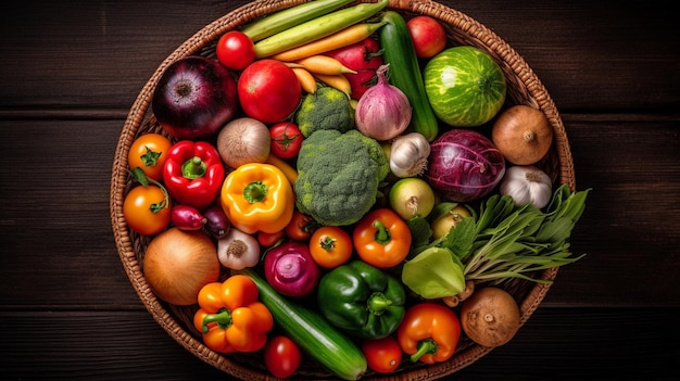 Composition with vegetables and fruits