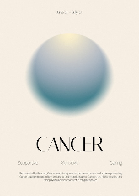 composition for zodiac sign with gradient sphere