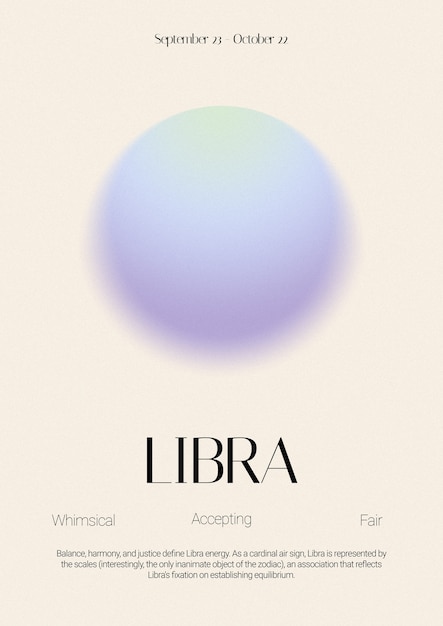 composition for zodiac sign with gradient sphere