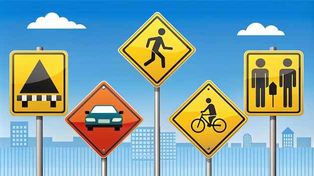 comprehensive traffic signs illustration for road safety education