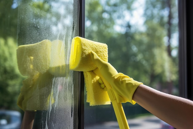 Comprehensive Window Cleaning Journey van toepassing tot kristallen helder afwerking met gereedschap