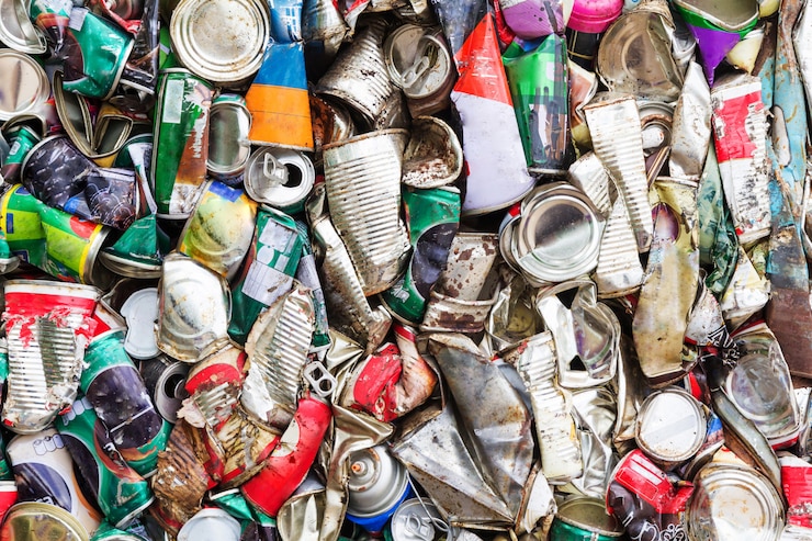Photo compressed aluminum can 