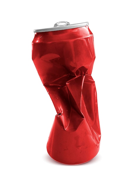 Compressed cans isolated on a white background