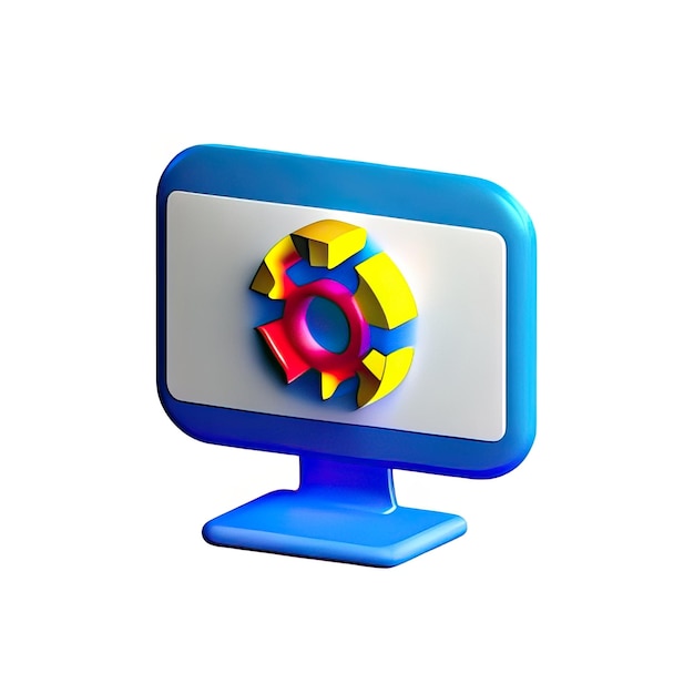 Photo computer 3d icon illustration