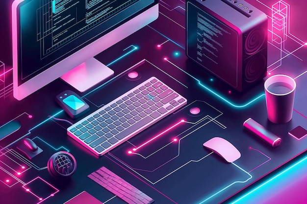 Photo computer 3d logo