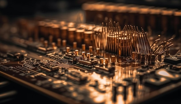 Computer chip circuit board and CPU complexity generated by AI