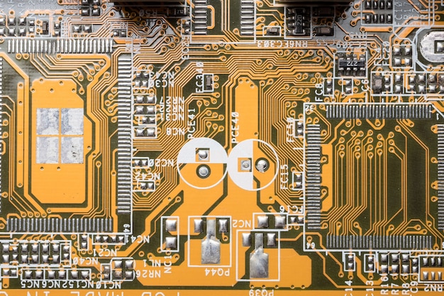 Computer circuit board, electronic technology background.