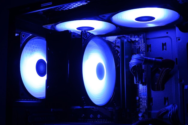 Computer cooling, coolers with color illumination in a gaming computer