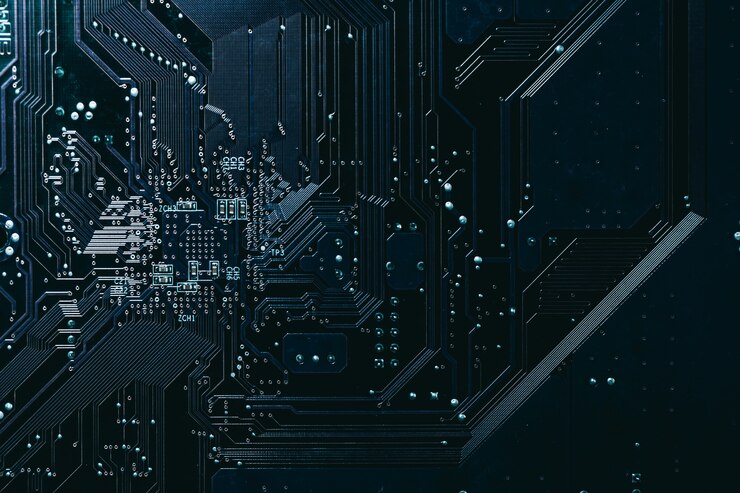 テクノロジーのためのコンピュータデジタル電子回路暗いパターンの背景