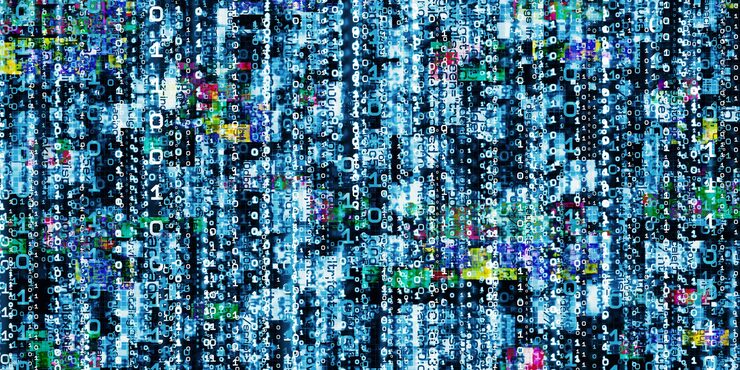 Photo 컴퓨터 오류 표시 손상된 이진 데이터 해커 디지털 이진 데이터 화면 배경 3d