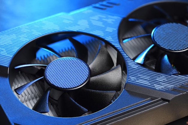 Computer gaming GPU graphic card with fan
