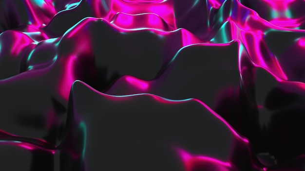 Computer gegenereerde realistische achtergrond van het weven van iriserende doek 3D-rendering achtergrond