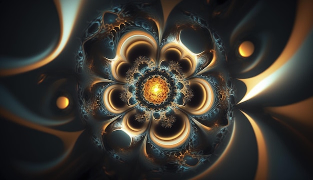 A computer generated image of an abstract flower generative AI