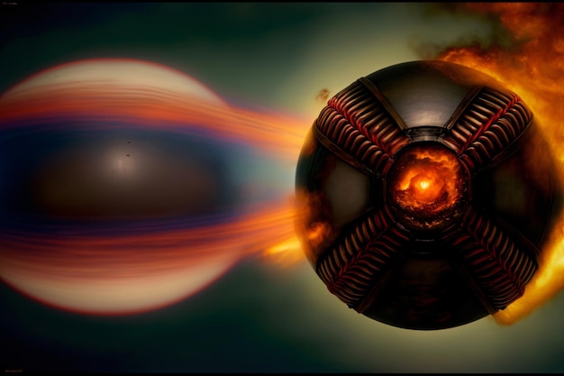 A Computer Generated Image Of A Ball Of Fire