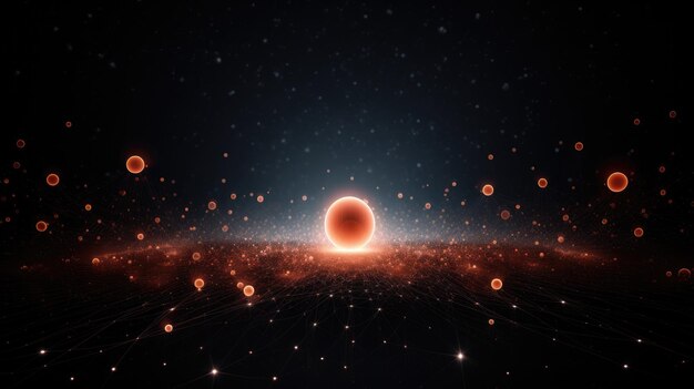 Компьютерное изображение шара, окруженного огнями
