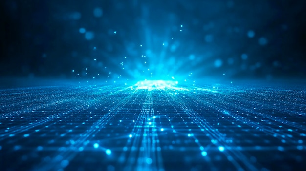 a computer generated image of a blue light