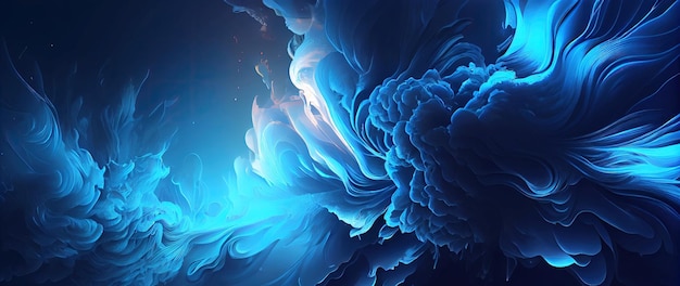 A computer generated image of a blue swirl generative AI