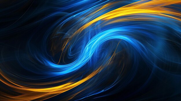 Computer Generated Image of Blue and Yellow Swirl