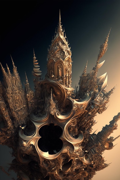 Computer generated image of a castle generative ai