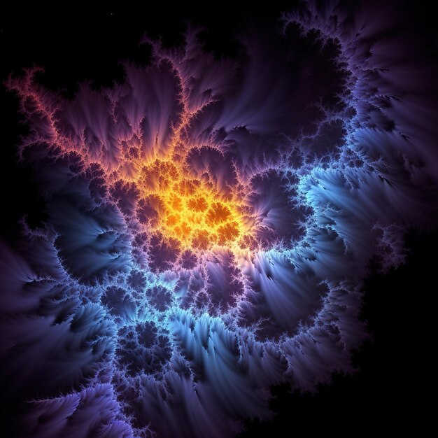 A computer generated image of a colorful fractal.