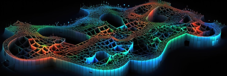 Photo a computer generated image of a colorful structure visualization of a mathematical concept