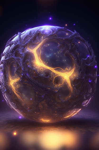 Computer generated image of a glowing sphere generative ai