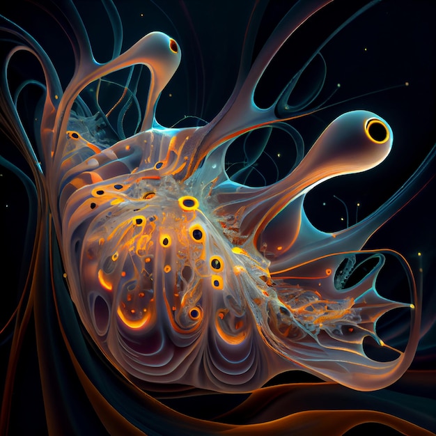 Photo computer generated image of a jellyfish generative ai