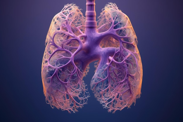 Photo computer generated image of the lungs