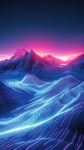 Photo computer generated image of majestic mountain range