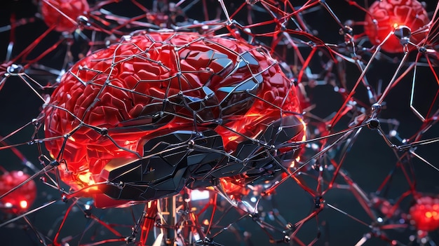 Фото Компьютерное изображение человеческого мозга