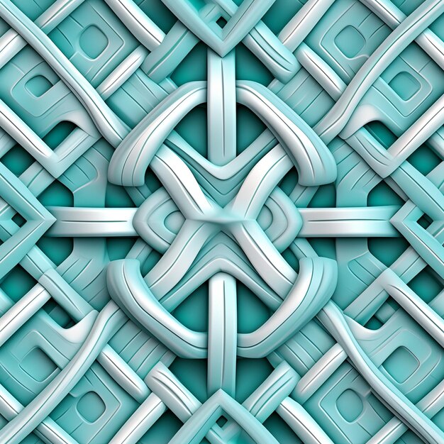 絡み合いと螺旋のデザインによって作られたパターンのコンピューター生成画像。