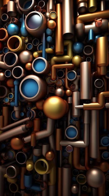 A computer generated image of pipes and tubes.