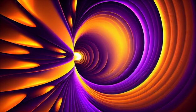 紫とオレンジの渦巻きのコンピューター生成画像。