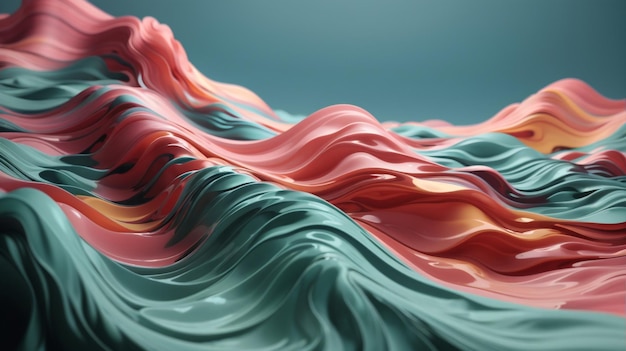 a computer generated image of a red blue and green colored wave