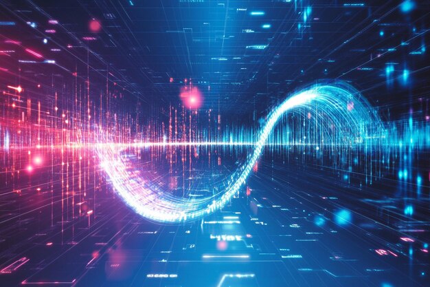 이진 코드와 중간에 이진 코드를 가진 컴퓨터 생성 이미지