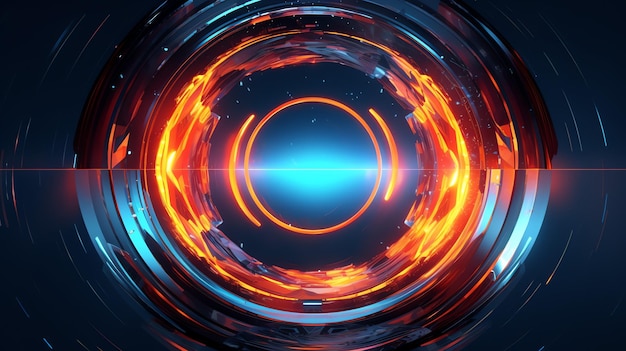 A computer generated image with a spiral of fire and stars.