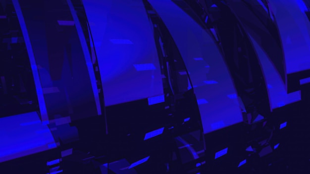 Созданный компьютером современный абстрактный фон 3d стеклянных колец 3D рендеринг корпоративной и широковещательной анимации для телевизионных рекламных роликов показывает фон