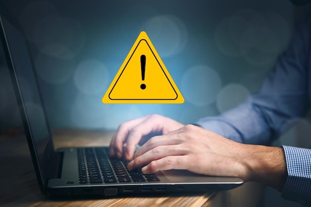 Computer hack warningsystem hacked warning alert