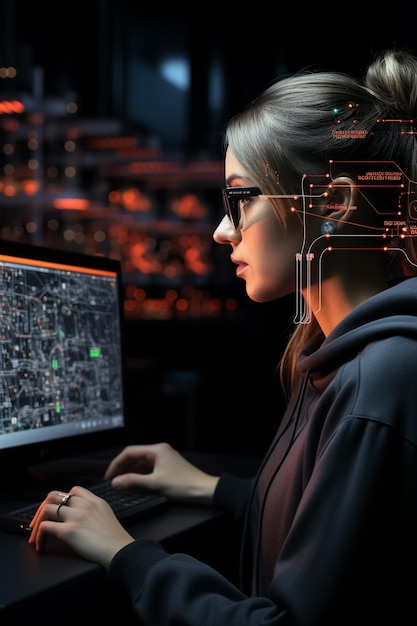 computer hacker HD 8K wallpaper Stock Photographic Image