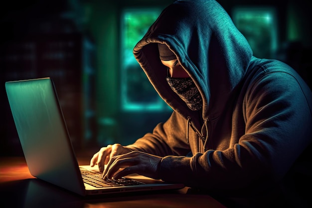 Computer hacker met codering achtergrond