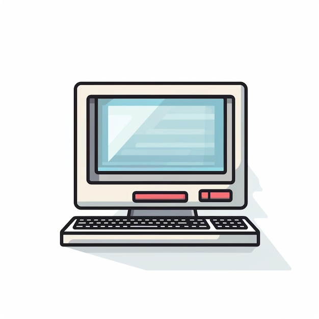 Foto icona del computer vettoriale semplice illustrazione clipart su sfondo bianco