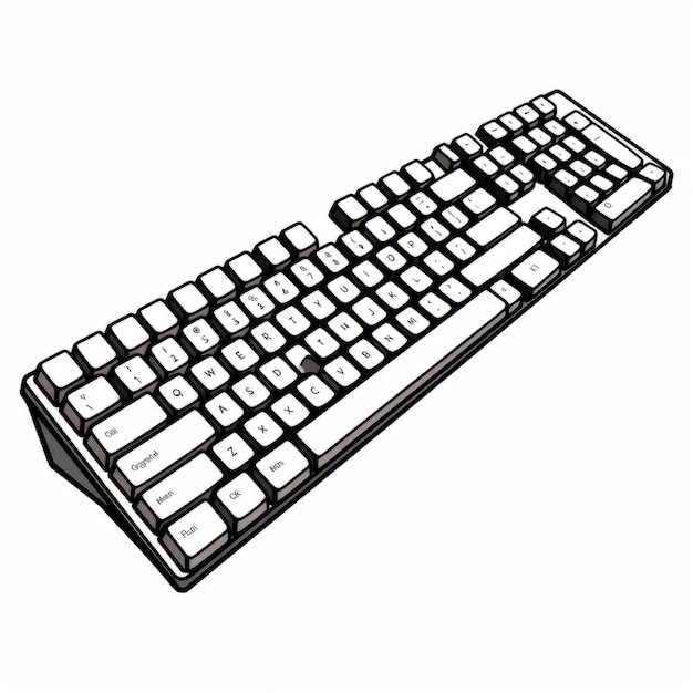 Computer keyboard isolated on white background Vector illustration