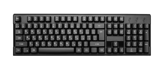 Photo computer keyboard on white