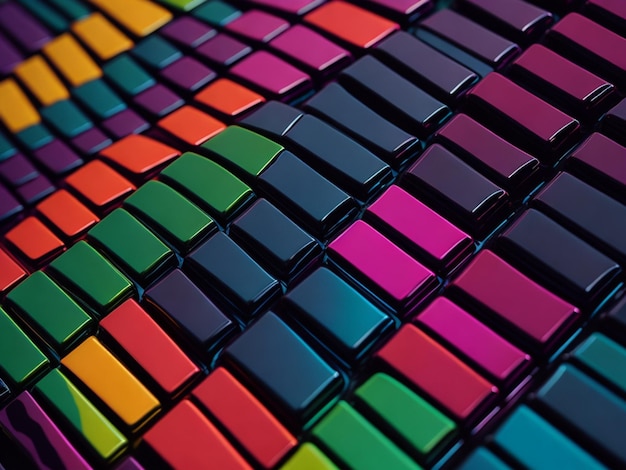 A computer keyboard with a rainbow colored keyboard.